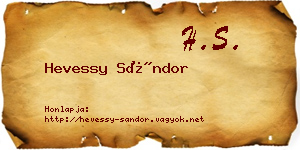 Hevessy Sándor névjegykártya