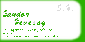 sandor hevessy business card